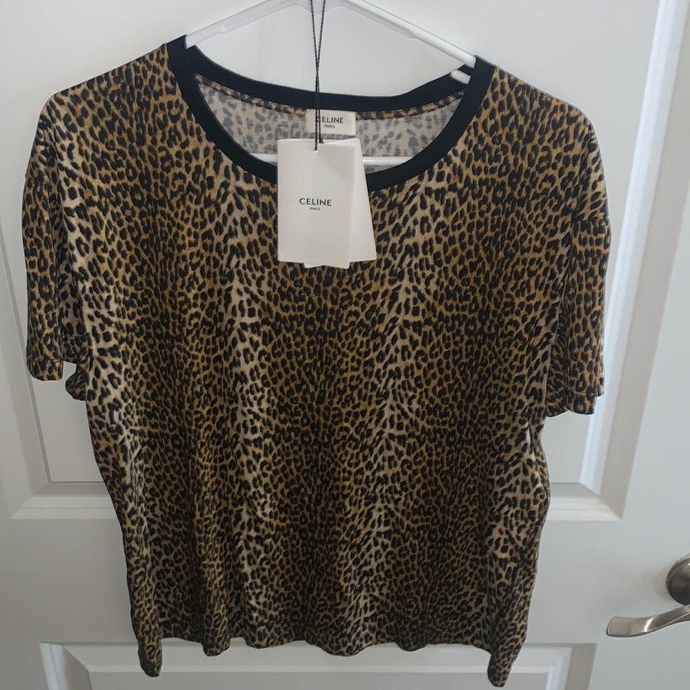 Celine Mens Leopard T-Shirt